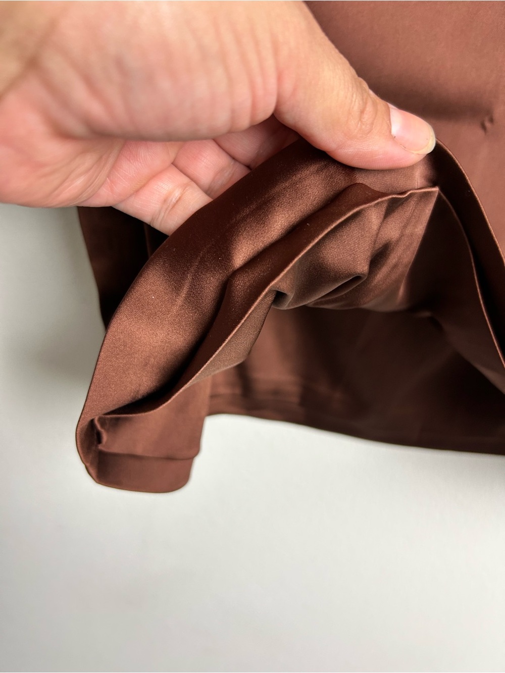 Sunday Best by Aritzia NWT Rocco Satin Mini Skirt Cognac Fall Size 8 - Picture 7 of 10